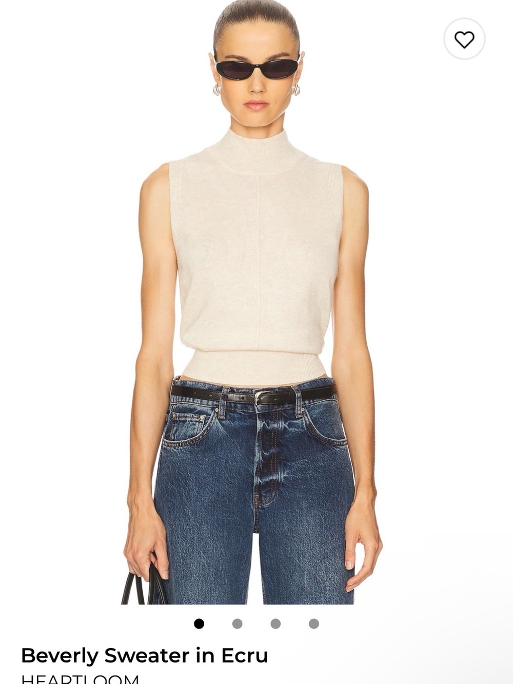 Heartloom Ecru Sleeveless Mock Neck Tank